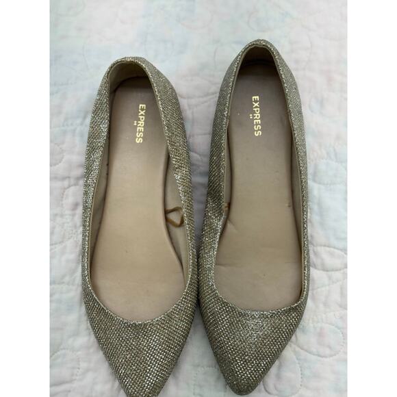 Express women’s metallic sparkly size 9 flats - Picture 2 of 8